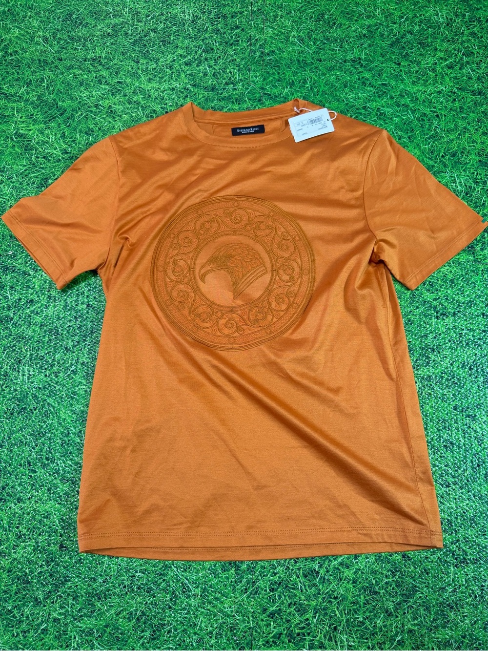 NEW STEFANO RICCI LOGO t-shirt  EAGLE orange Size Medium